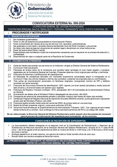 Convocatoria Externa No. 006-2024