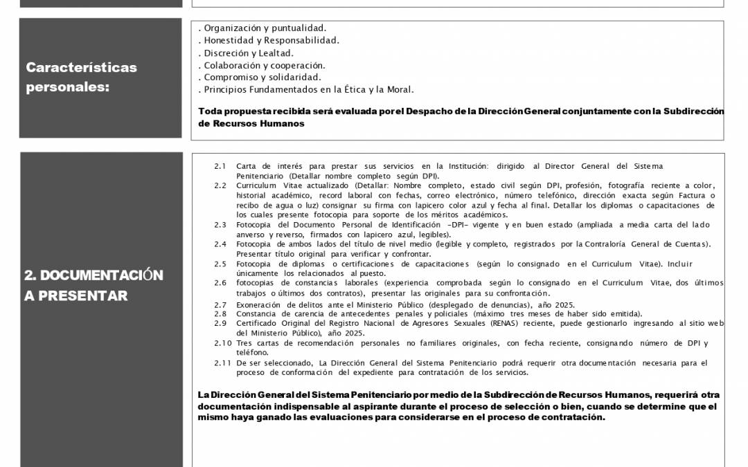 CONVOCATORIA EXTERNA No. 018-2025